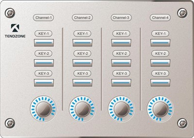 손잡이와 버튼이 있는 제어판